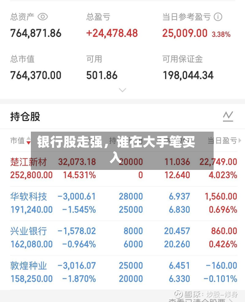 银行股走强，谁在大手笔买入-第2张图片