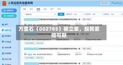 万里石（002785）被立案，股民索赔可期-第2张图片