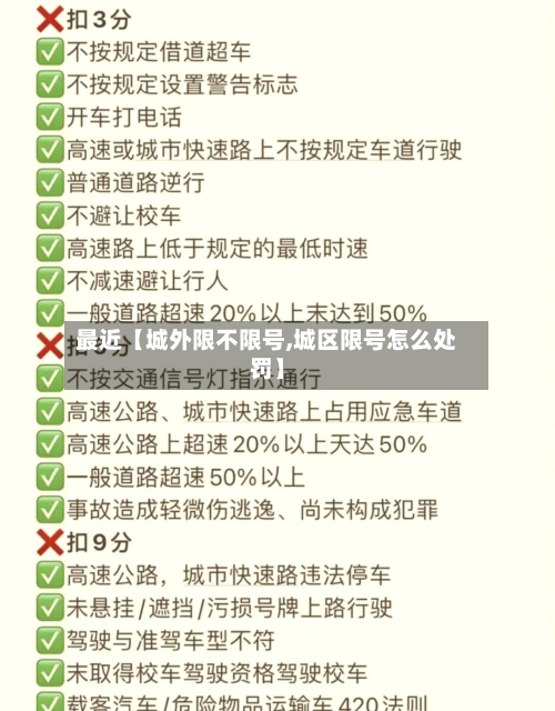 最近【城外限不限号,城区限号怎么处罚】
