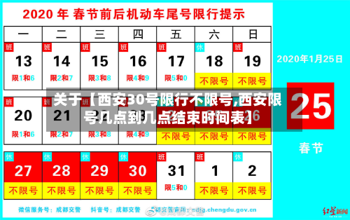 关于【西安30号限行不限号,西安限号几点到几点结束时间表】