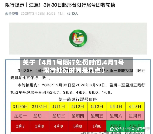 关于【4月1号限行处罚时间,4月1号限行处罚时间是几点】