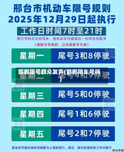 邯郸限号群众发声(邯郸限车号吗)-第2张图片