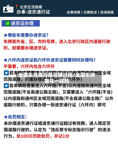 全国车号限行尾号限行吗/全国车辆限号一样吗