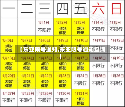 【东亚限号通知,东亚限号通知查询】