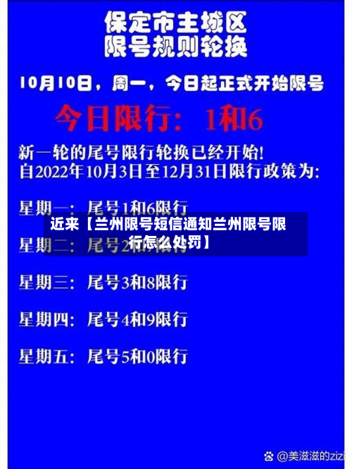 近来【兰州限号短信通知兰州限号限行怎么处罚】