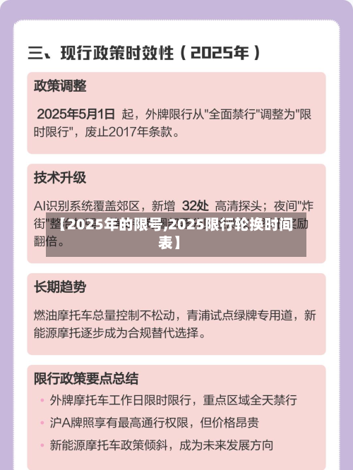 【2025年的限号,2025限行轮换时间表】-第2张图片
