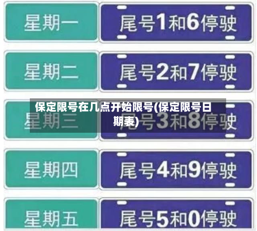 保定限号在几点开始限号(保定限号日期表)-第2张图片