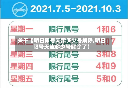 关于【明日限号天津多少号解除,明日限号天津多少号解除了】-第3张图片