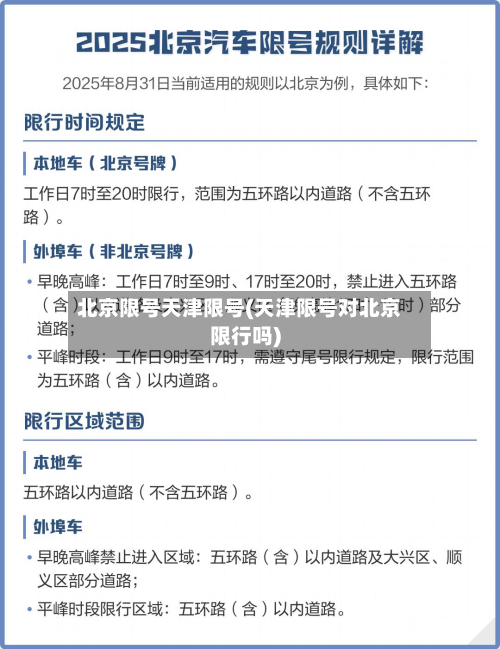 北京限号天津限号(天津限号对北京限行吗)-第2张图片