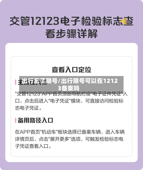 出行忘了限号/出行限号可以在12123备案吗
