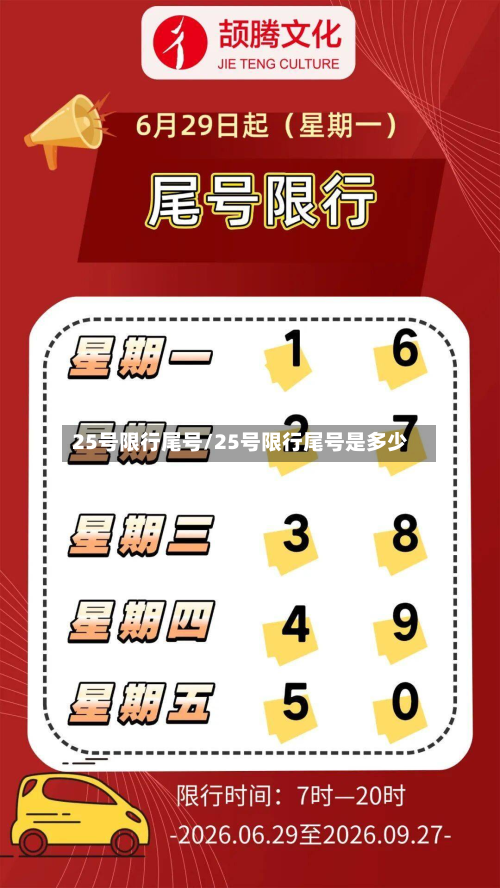 25号限行尾号/25号限行尾号是多少