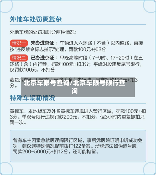 北京车限号查询/北京车限号限行查询