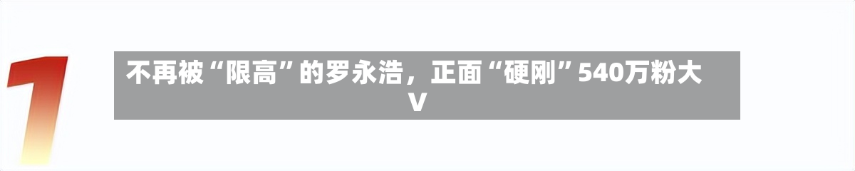 不再被“限高”的罗永浩	，正面“硬刚	”540万粉大V-第3张图片