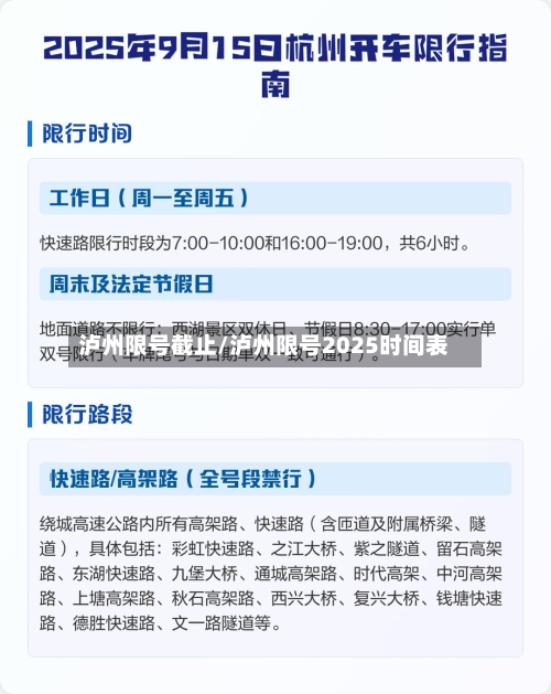 泸州限号截止/泸州限号2025时间表-第2张图片