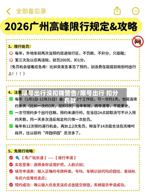 限号出行没扣钱警告/限号出行 扣分罚款