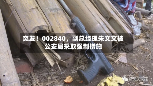 突发！002840，副总经理朱文文被公安局采取强制措施