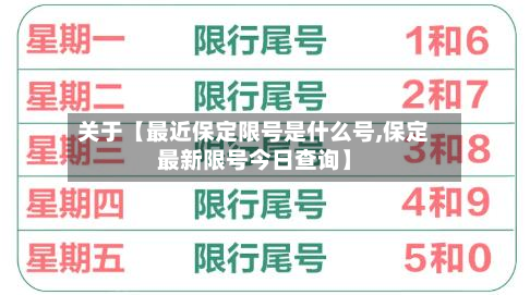关于【最近保定限号是什么号,保定最新限号今日查询】-第3张图片