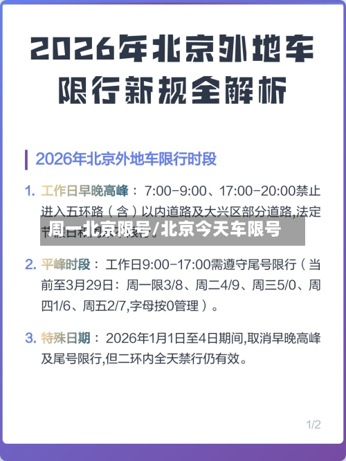 周一北京限号/北京今天车限号