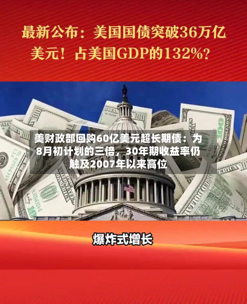 美财政部回购60亿美元超长期债：为8月初计划的三倍	，30年期收益率仍触及2007年以来高位-第1张图片